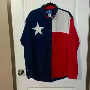 Vintage Texas Cotton Texas flag button down‎ long sleeve size medium